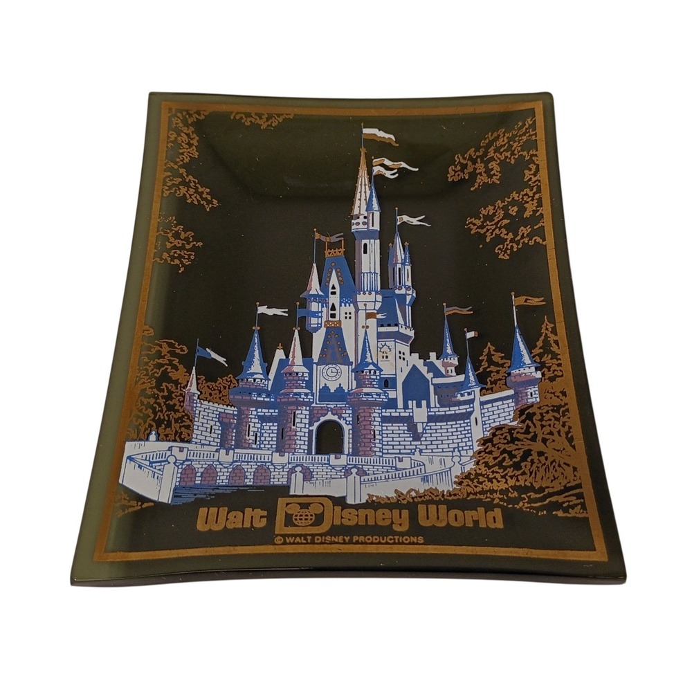 Vintage Disney World Cinderella's Castle Trinket Collectible‎ Gift Tray Glass - Picture 2 of 8